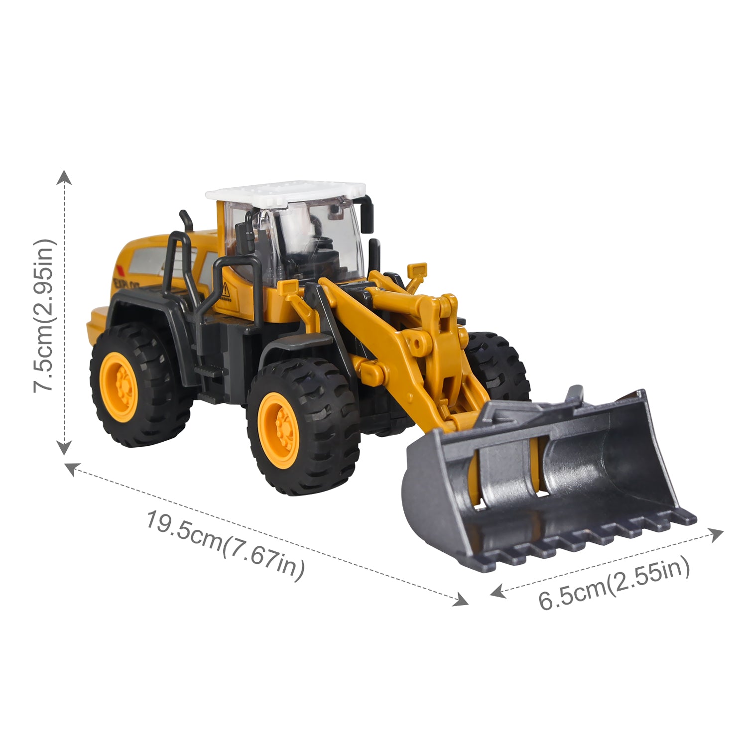 1:55 Construction Vehicle Toy Set Snow Plow Road Roller Forklift Bulldozer Toy for Kids， 4 Alloy Interchangeable Parts