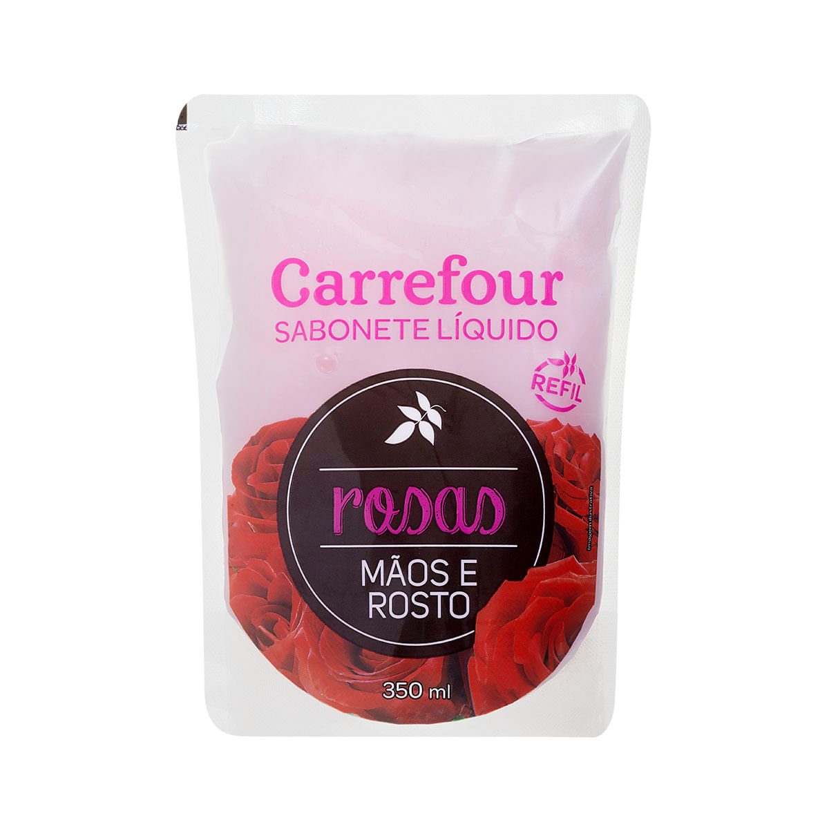 Sabonete Liquido Refil para as Maos e Rosto de Rosas Carrefour 350ml