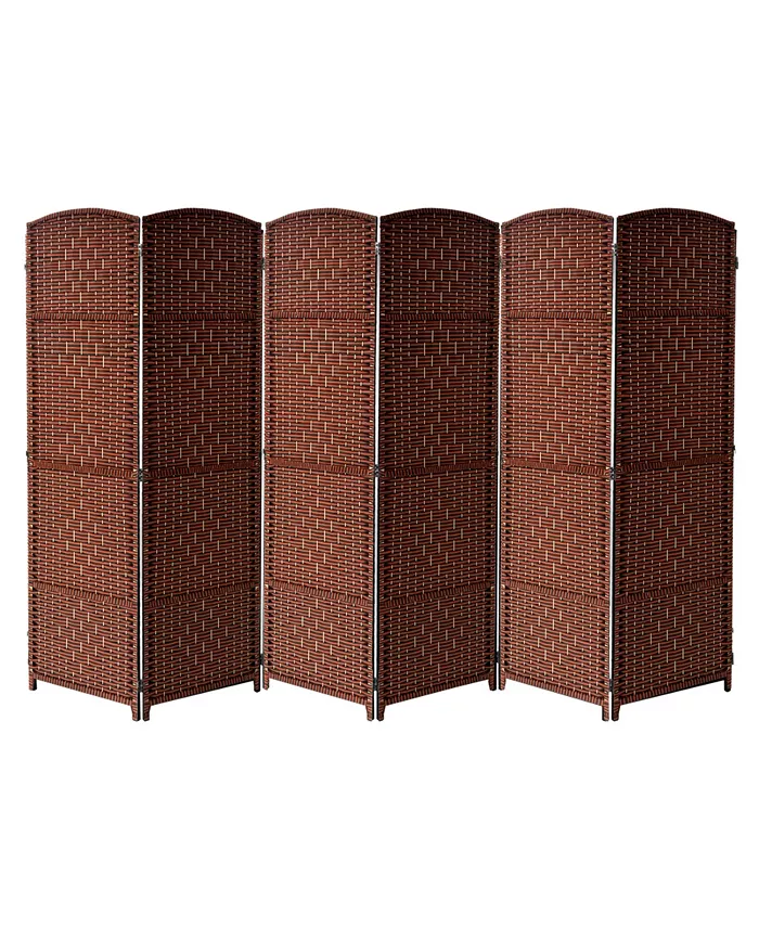 Sorbus Extra Wide Diamond Weave Fiber 6 Panel Room Divider