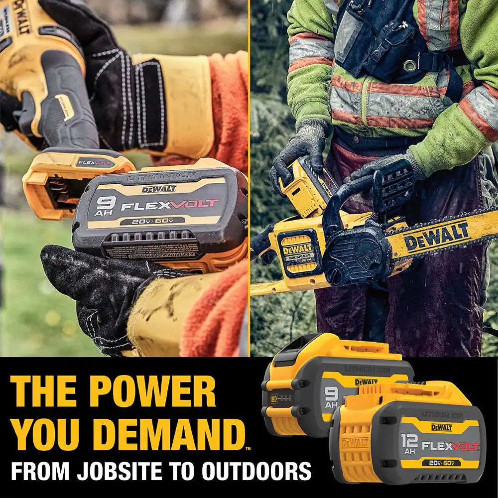 DEWALT DCCS670T1 16 in. 60V MAX Lithium-Ion Cordless FLEXVOLT Brushless Chainsaw with (1) 2.0Ah Battery and Charger Included