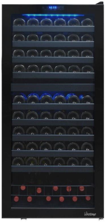 Vinotemp VT122TS2Z Butler Series 24 Inch Black Wine Cooler