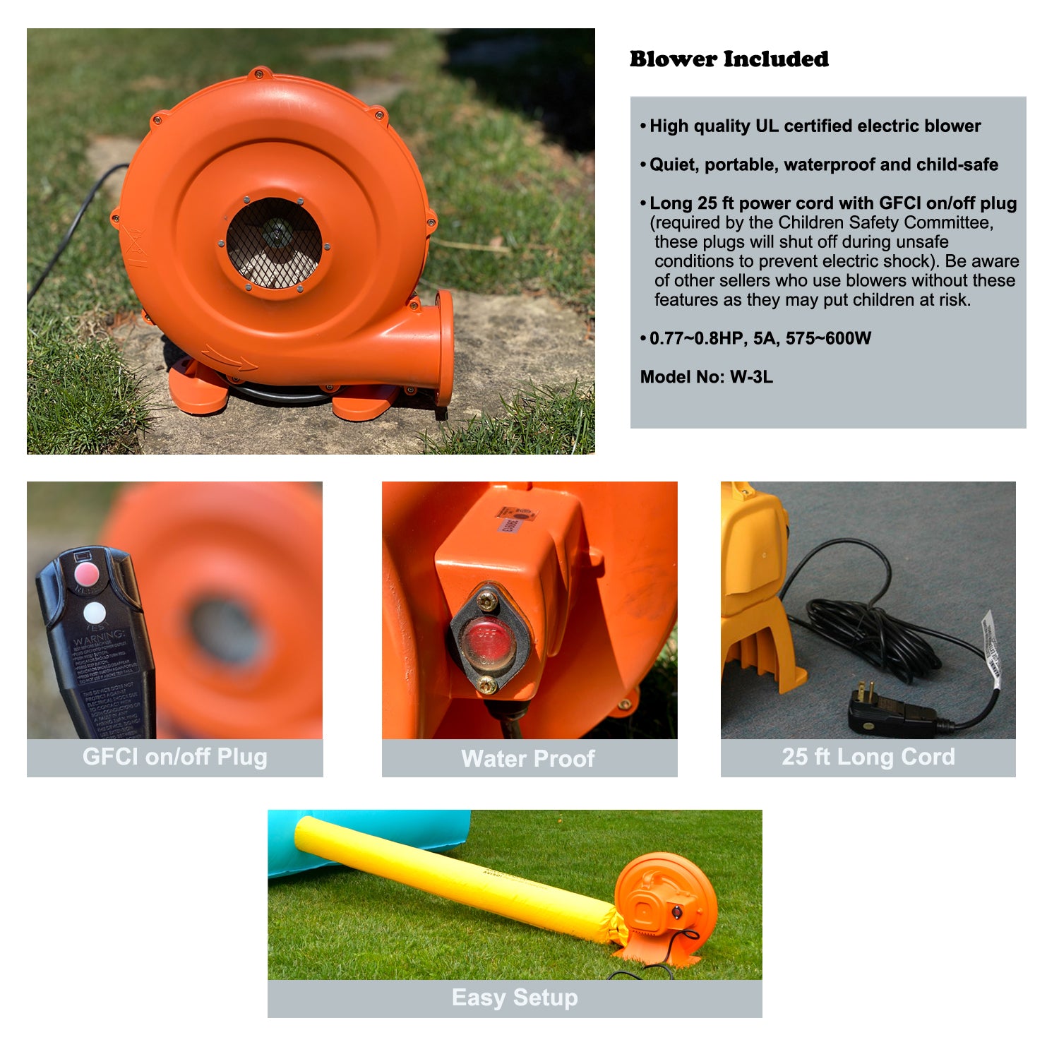 W-3 Blower For Inflatable Bounce House