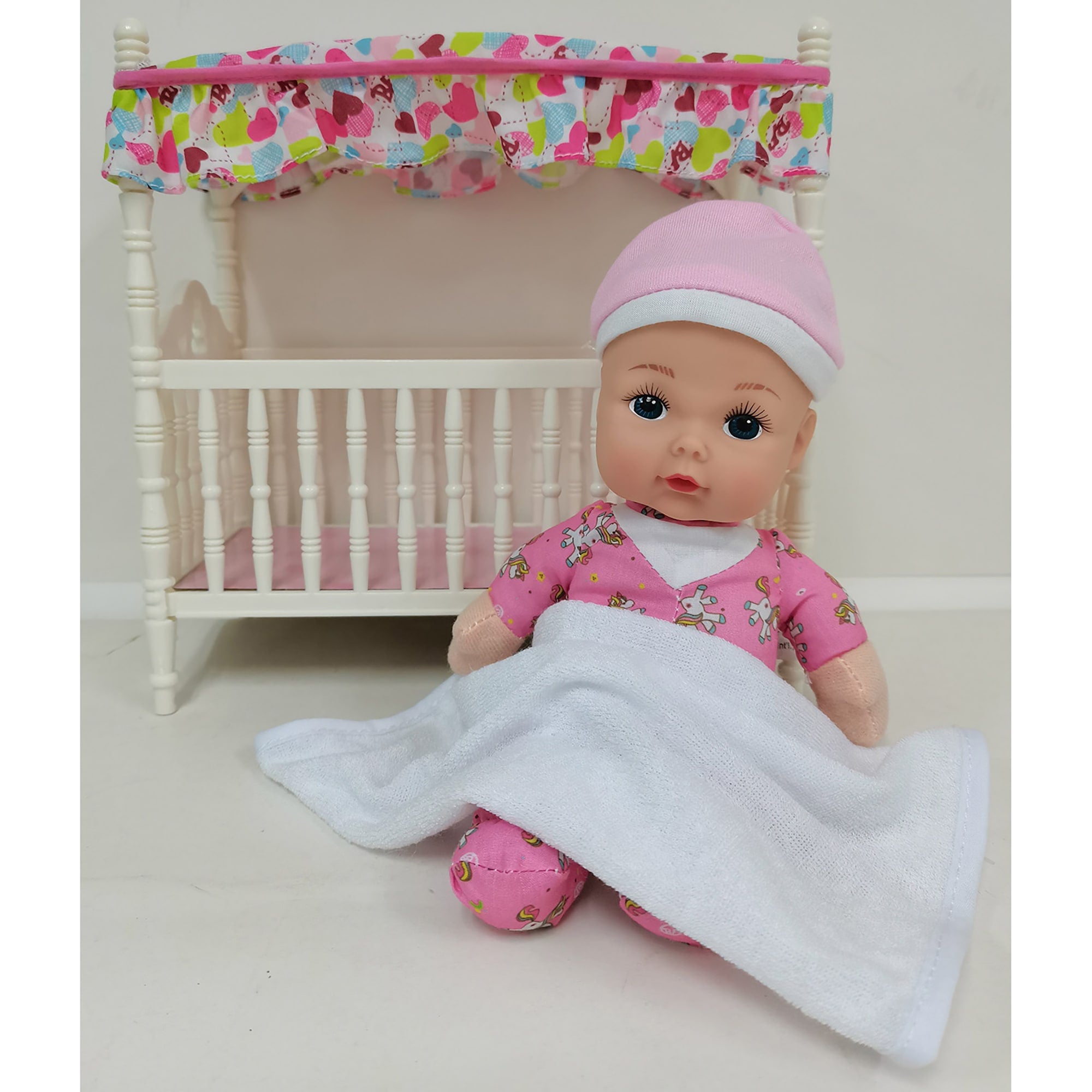 Baby's First Canopy Crib with Toy Doll - All Ages