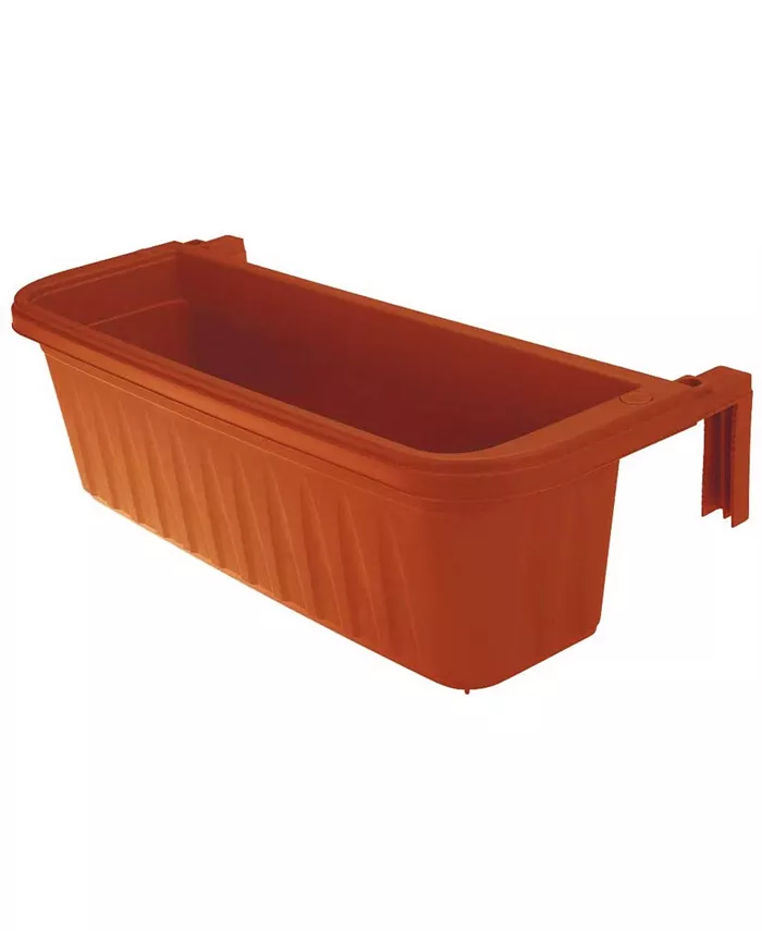 Apollo Adjustable Railing Plastic Planter Flower Pot Terra Cotta 24