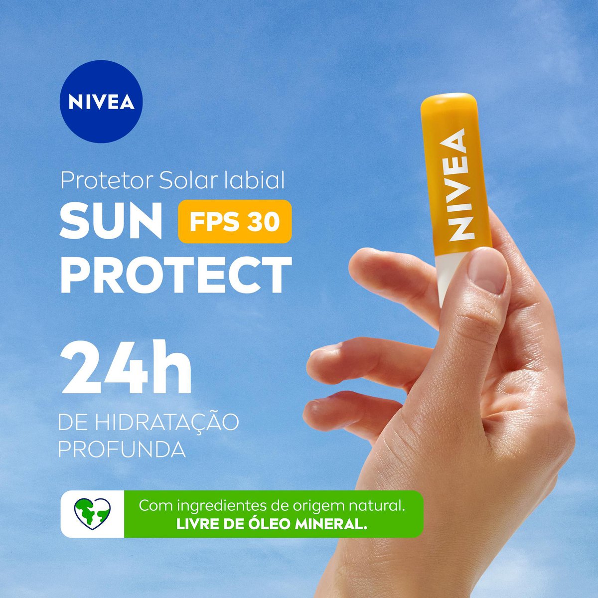 Protetor Solar Hidratante Labial Sun Protect FPS 30 NIVEA 4,8 g