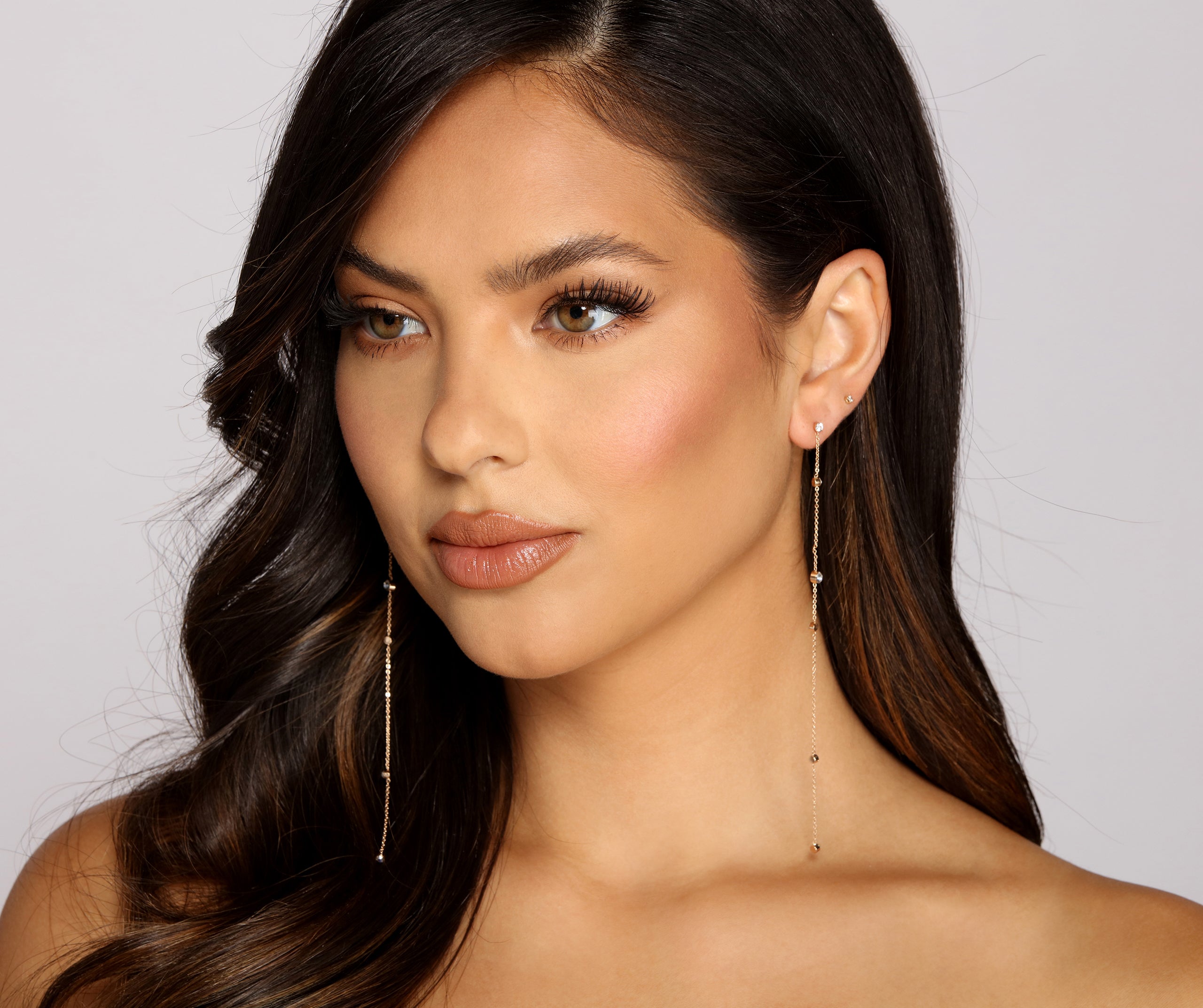 Sparkling Beauty Rhinestone Linear Earrings