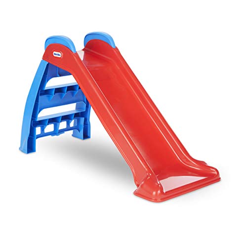 Little Tikes First Slide Toddler Slide， Easy Set Up Playset for Indoor Outdoor Backyard， Easy to Store， Safe Toy for Toddler， Slip And Slide For Kids (Red/Blue)， 39.00''L x 18.00''W x 23.00'
