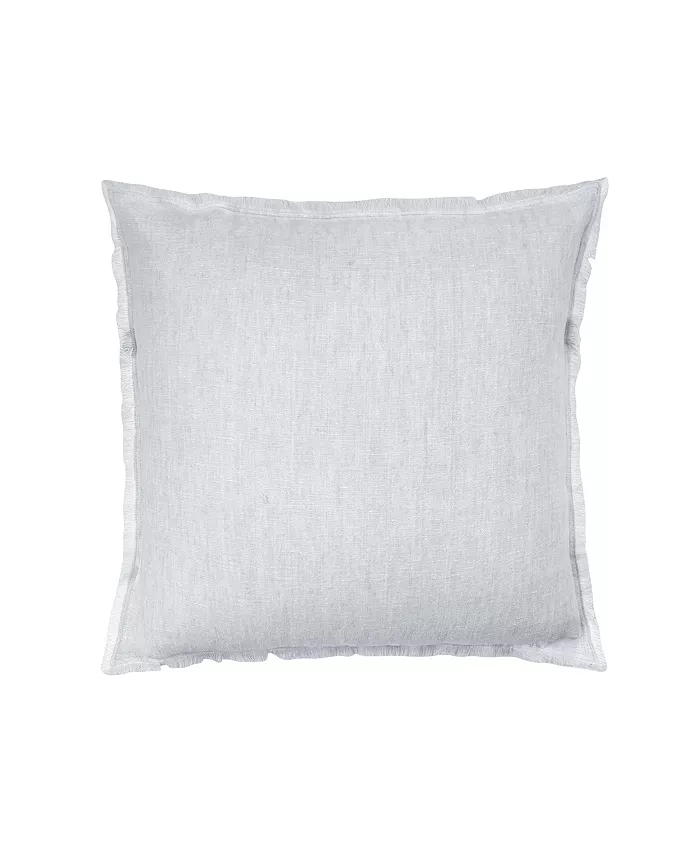 Anaya Home Light Grey Crossdye So Soft Linen Down Throw Pillow