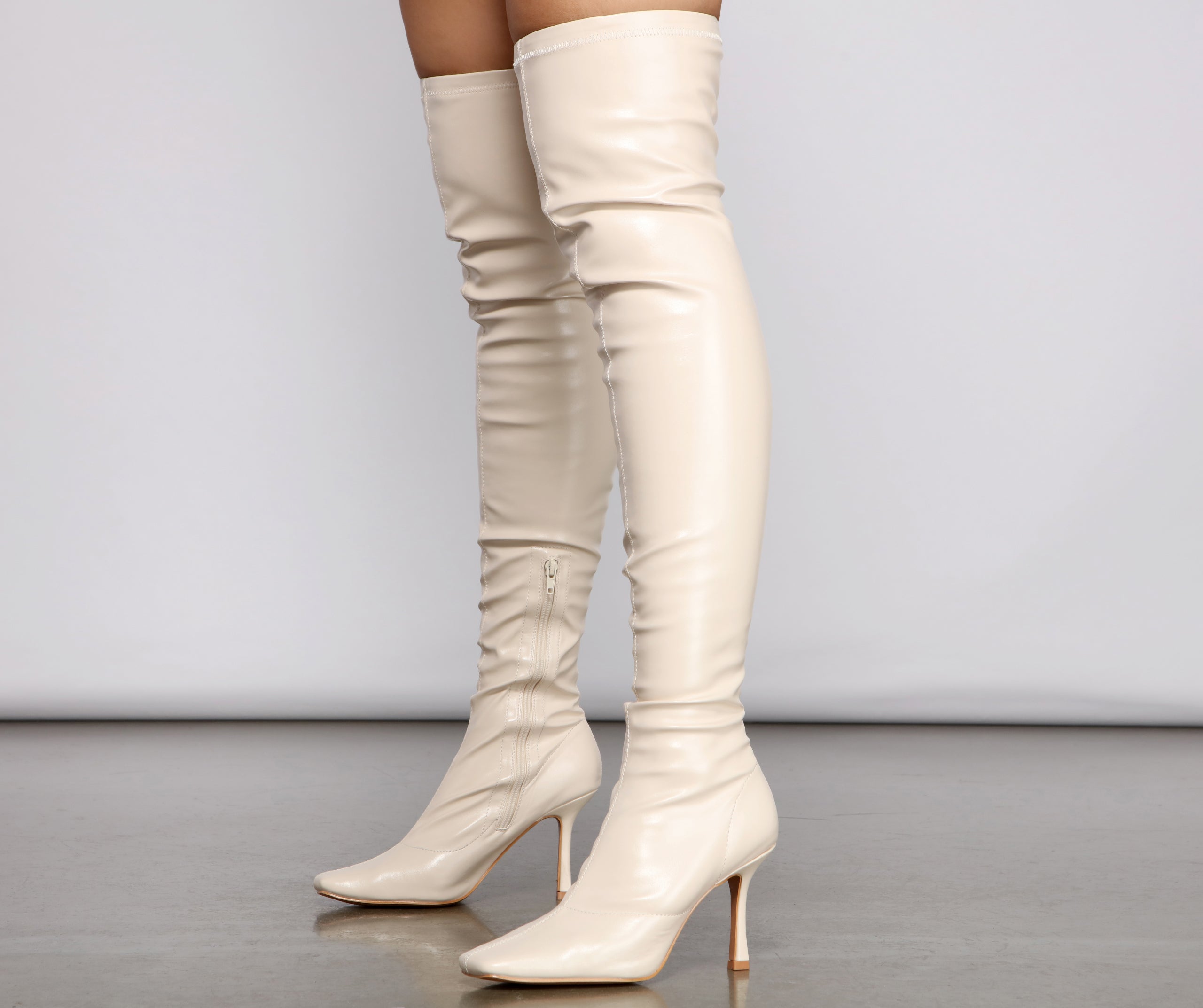 Level Up Thigh High Faux Leather Boots