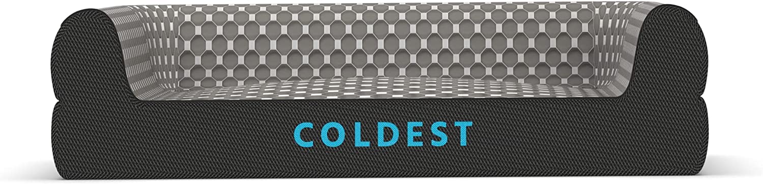 Coldest Cozy Dog Bed - Cooling Medium Dog Beds - Washable Removable Cover Comfortable and Anti Slip (Extra Large， Grey)