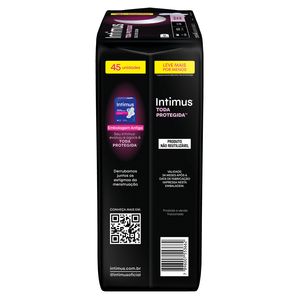 Absorvente com Abas Noite Seca Intimus Toda Protegida Mais Longo Pacote 45 Unidades Leve Mais Pague Menos