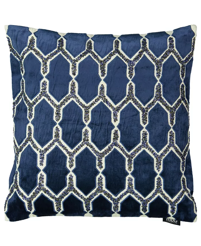 Mod Lifestyles Blue Collection Shooting Star Beaded Pillow， 20