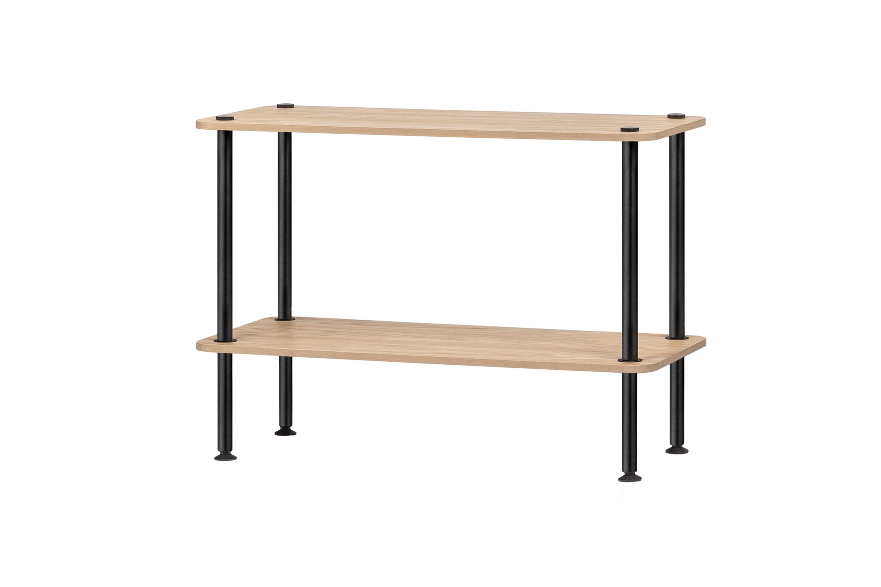 Wooden Open Bookcase with Rounded Edges