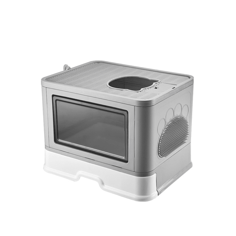 Tuoke Cat Litter Large Box Foldable Cat Litter Tray Box Sturdy Fully Enclosed Toilet