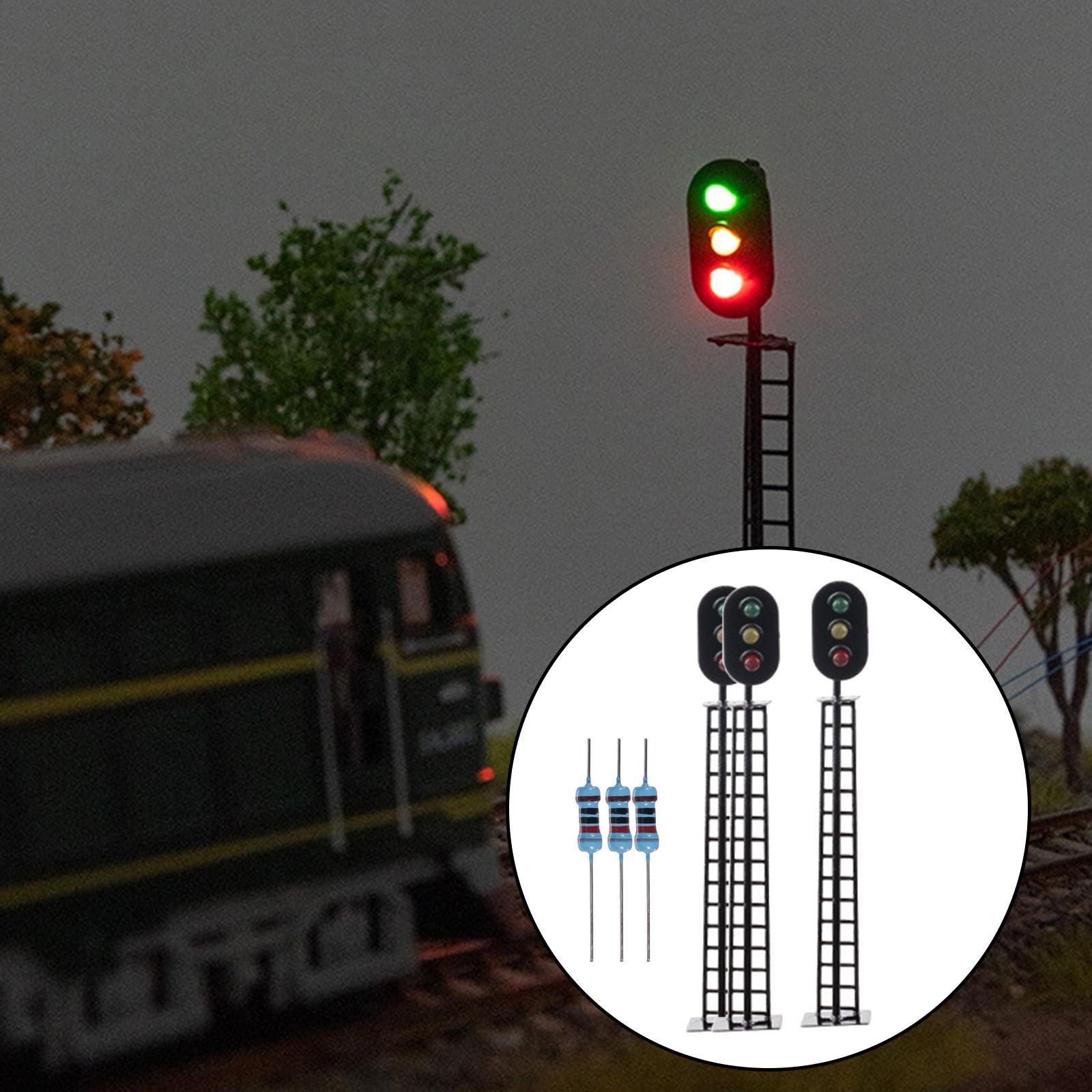 6x ama 1/87 Scale Signal Lamps Lamp Mini Railway Decor Supplies
