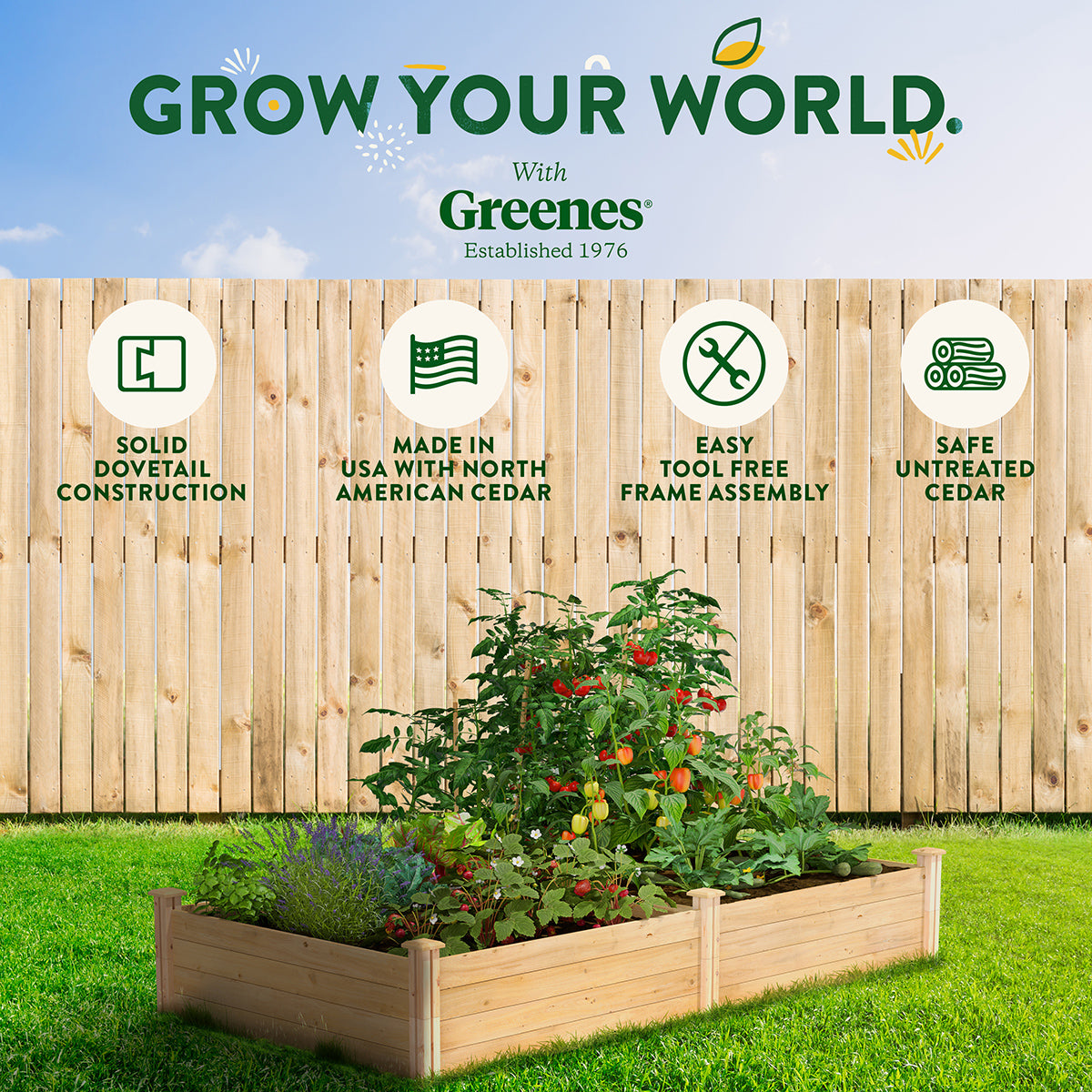 Greenes Fence 4' x 8' x 14" Cedar Raised Garden Bed