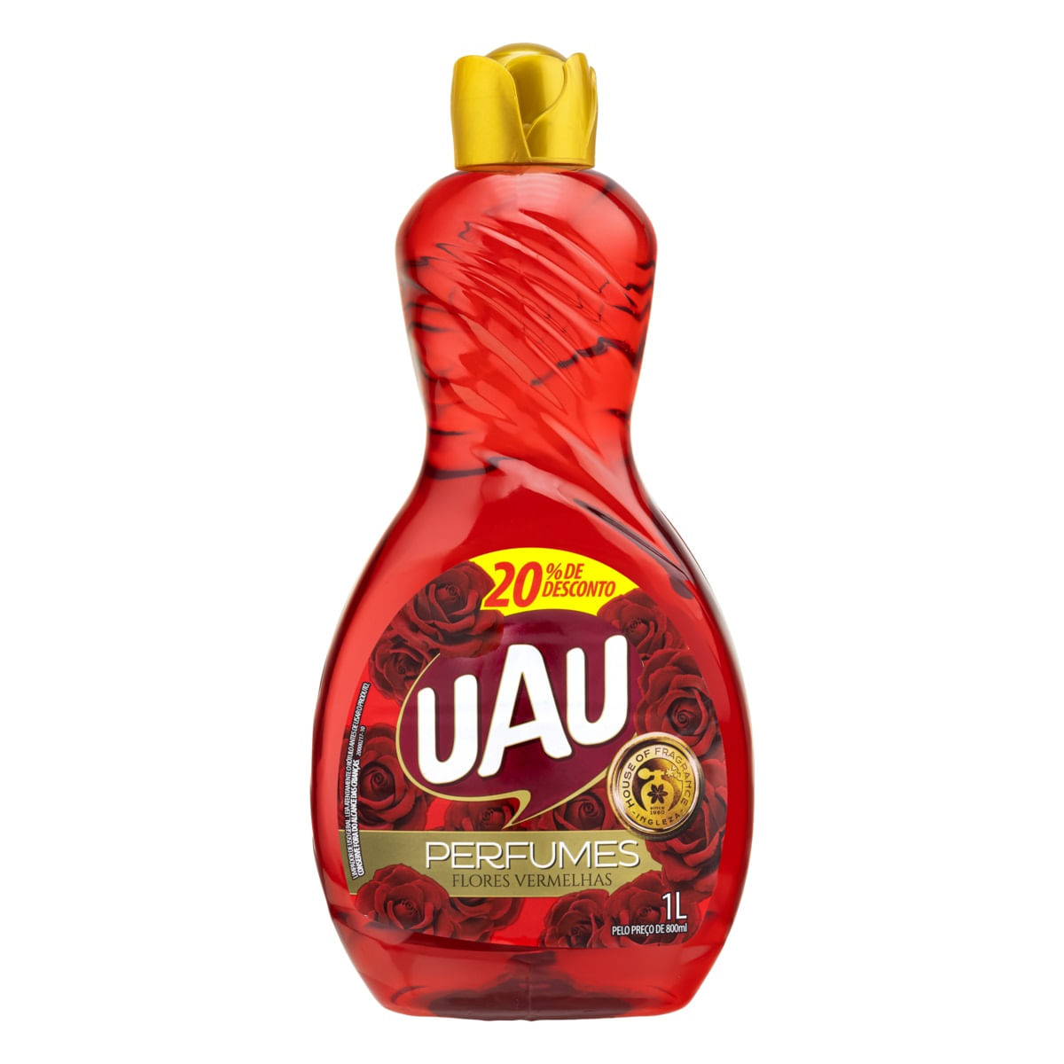 Limpador Perfumado Flores Vermelhas Uau Perfumes 1L Gratis 20% de Desconto