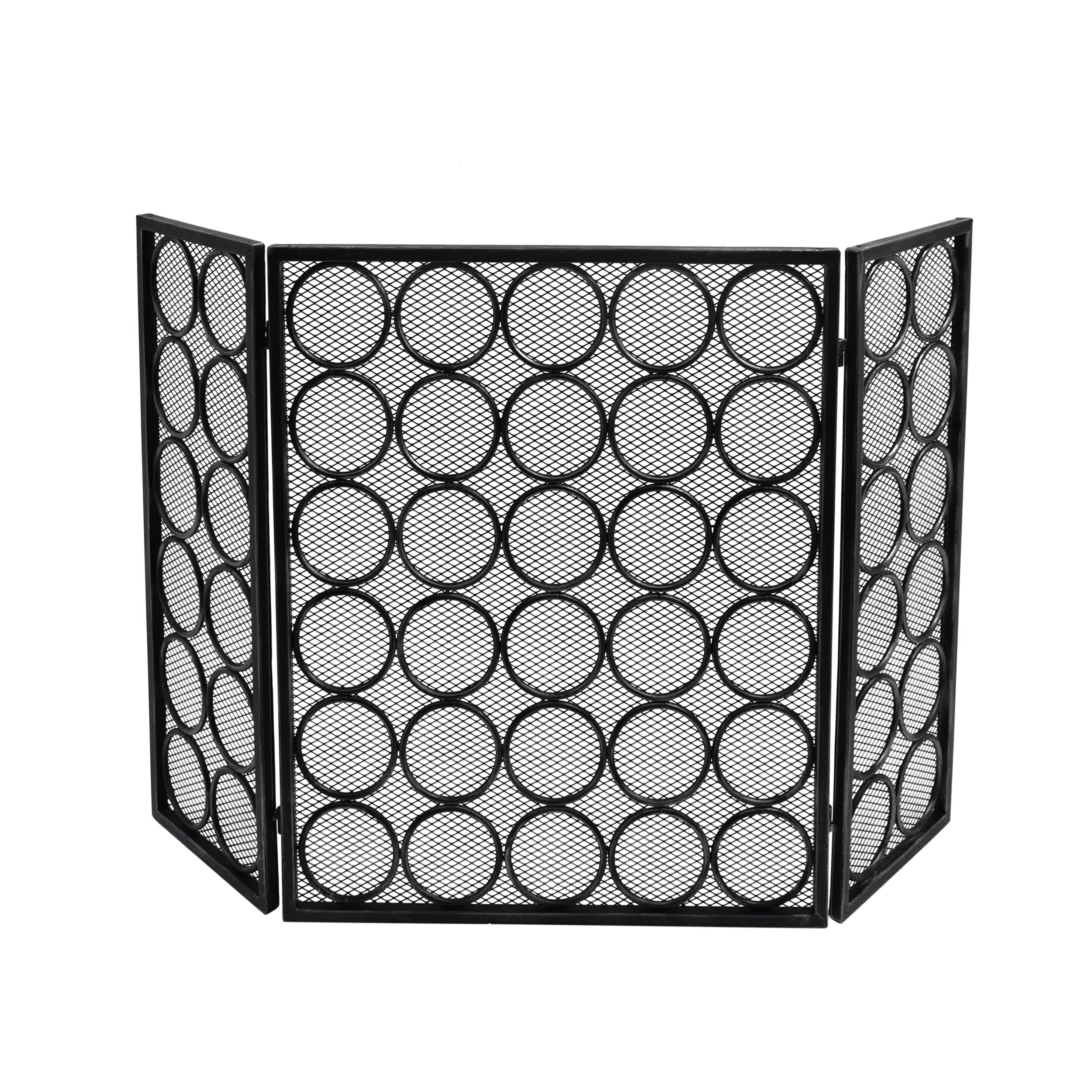 Koda Modern Three Panel Iron Firescreen
