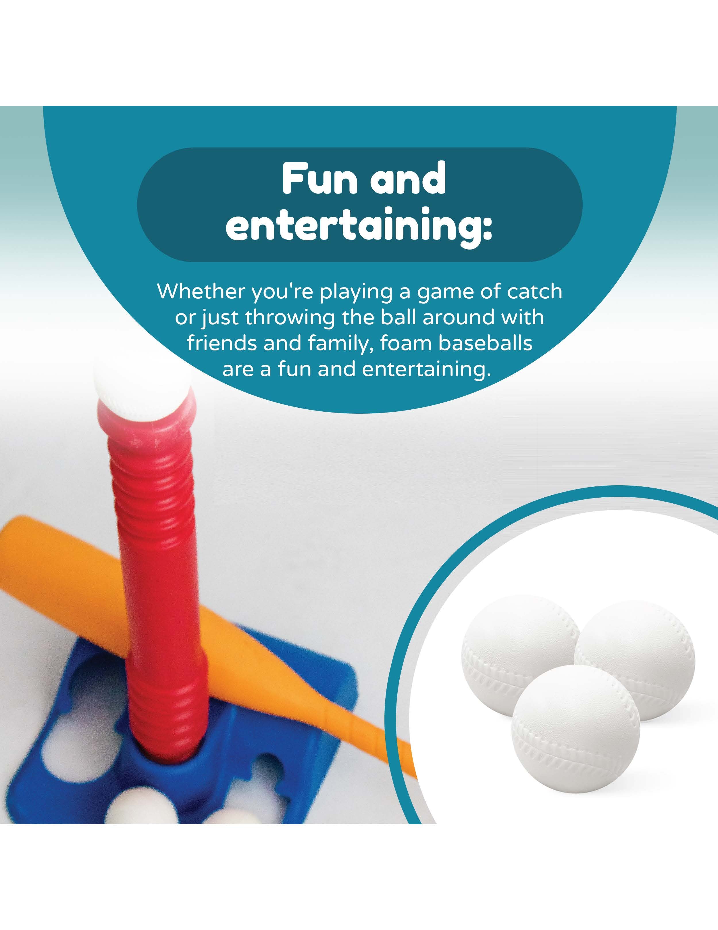 Four Brothers T-Ball Soft Foam Baseballs – Replacement Ball for Little Tikes T-Ball and Fisher-Price Triple Hit