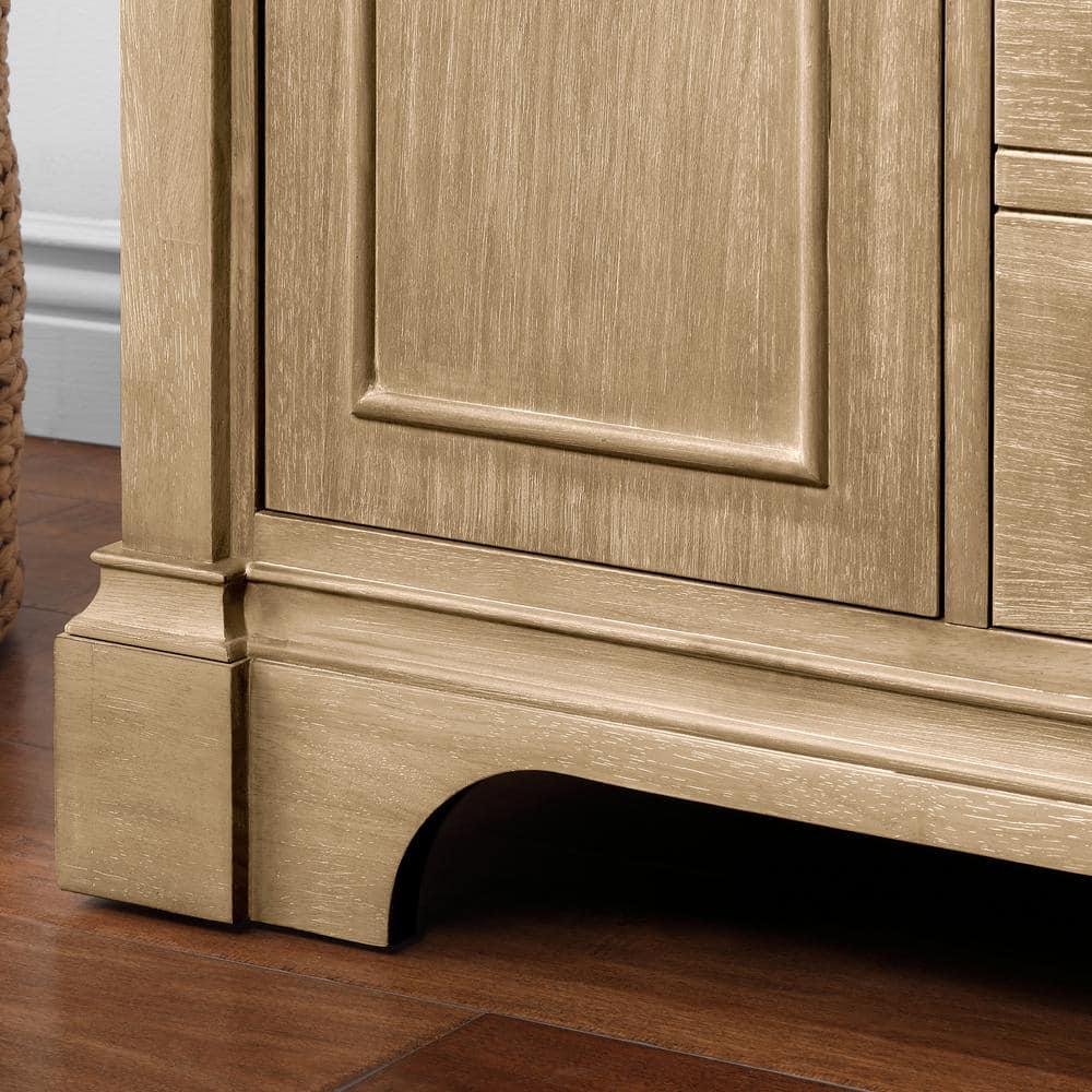 Home Decorators Collection Melpark 48 in W x 22 in D x 345 in H Bath Vanity in Antique Oak with White Cultured Marble Top