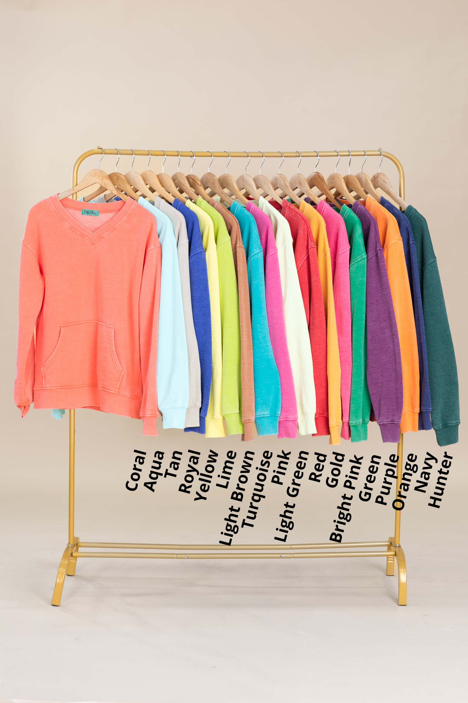 Pigment Dyed Cozy Campfire V-Neck Sweatshirt