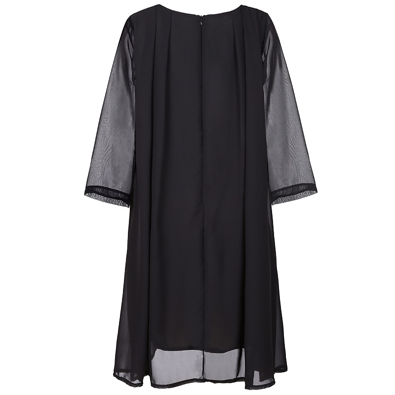 Women's Plus Size Sequin Dress Solid Color Crew Neck Party Dress