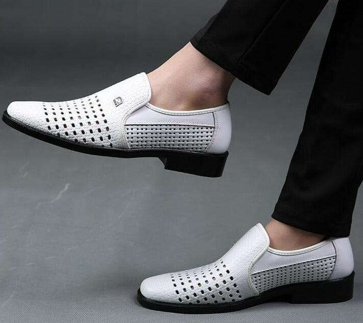 Sapato Social Imperium™ em Couro Texturizado Estilo Pele de Cobra  / Luxo e Conforto para Homens de Sucesso!