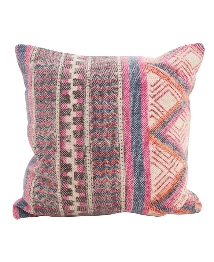 Saro Lifestyle Bohemian Mix Square Throw Pillow， 18