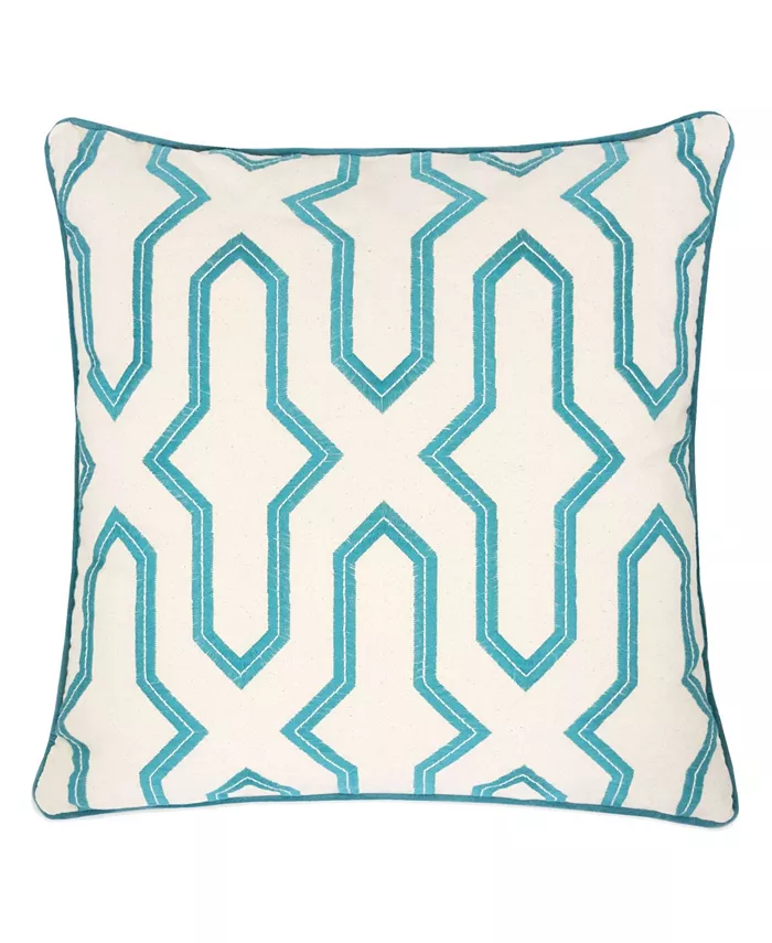 Homey Cozy Adeline Embroidery Cotton Square Decorative Throw Pillow