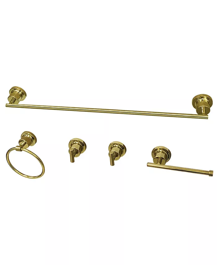 Kingston Brass 5-Pc. Bathroom Accessory Set in Polished Brass