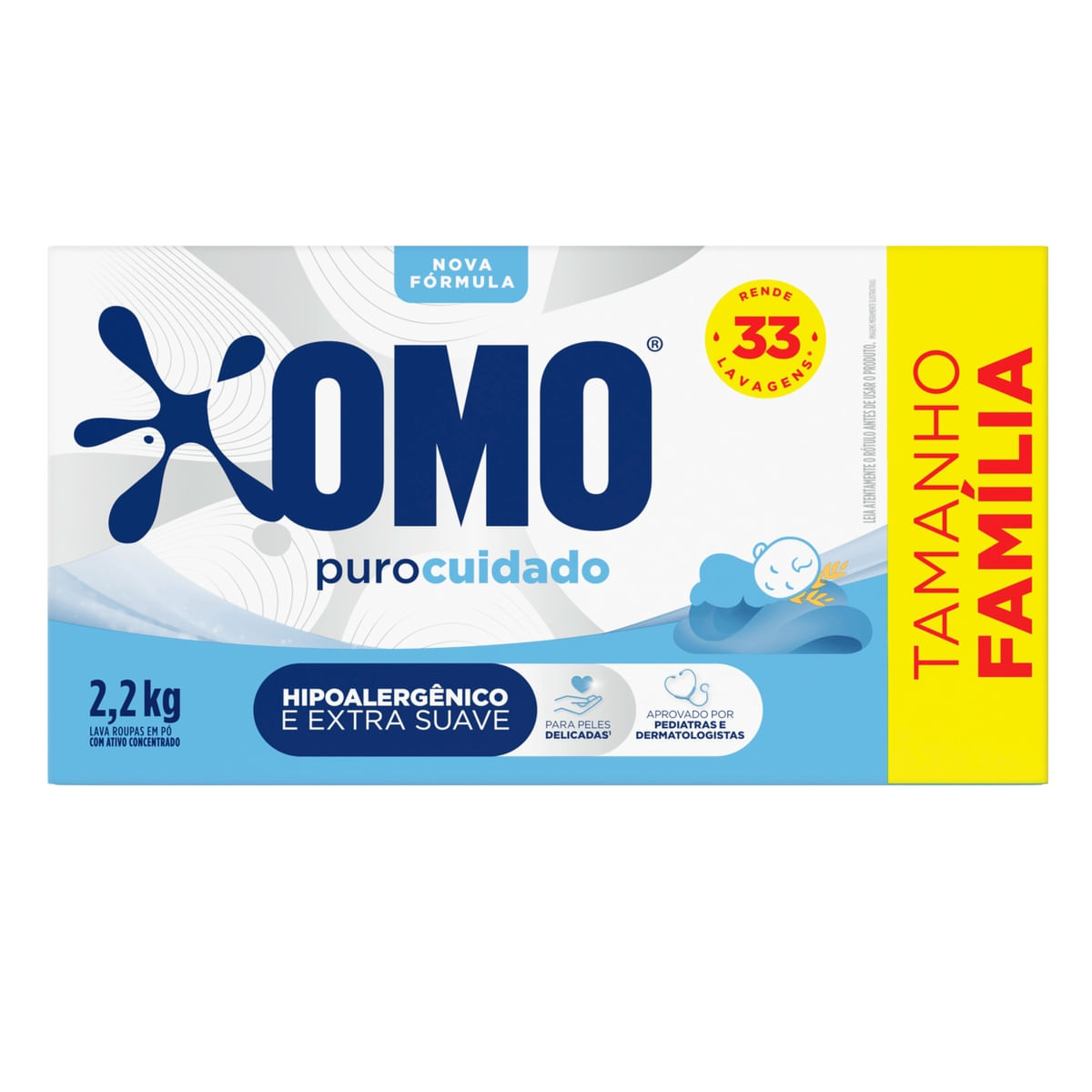Sabao em Po Omo Puro Cuidado 2,2Kg Tamanho Familia