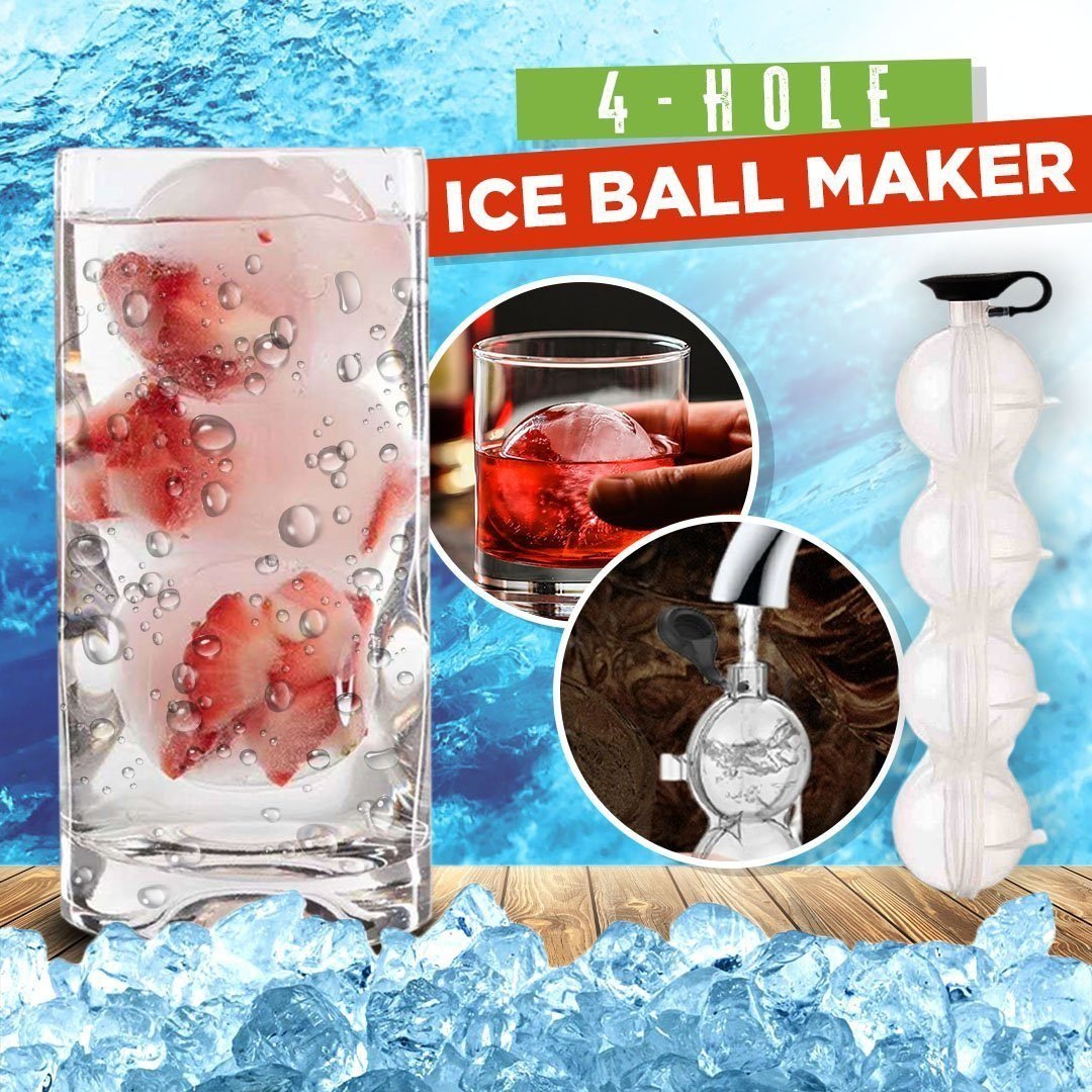 🔥Summer Sale🔥 - 4-Hole Ice Ball Maker For Drinksr -🧊🧊Buy 2 Get 1 Free