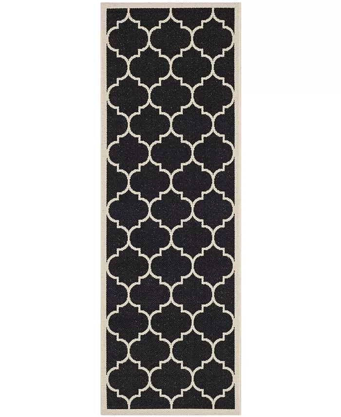Safavieh Courtyard Black and Beige 2'3