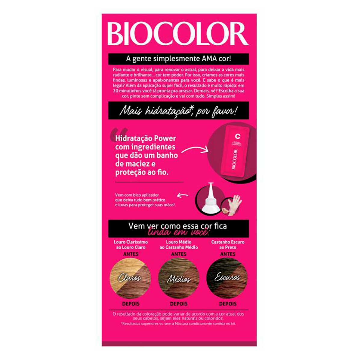 Tinta de Cabelo Biocolor Mini Kit Marrom Natural Irresistivel 6.7