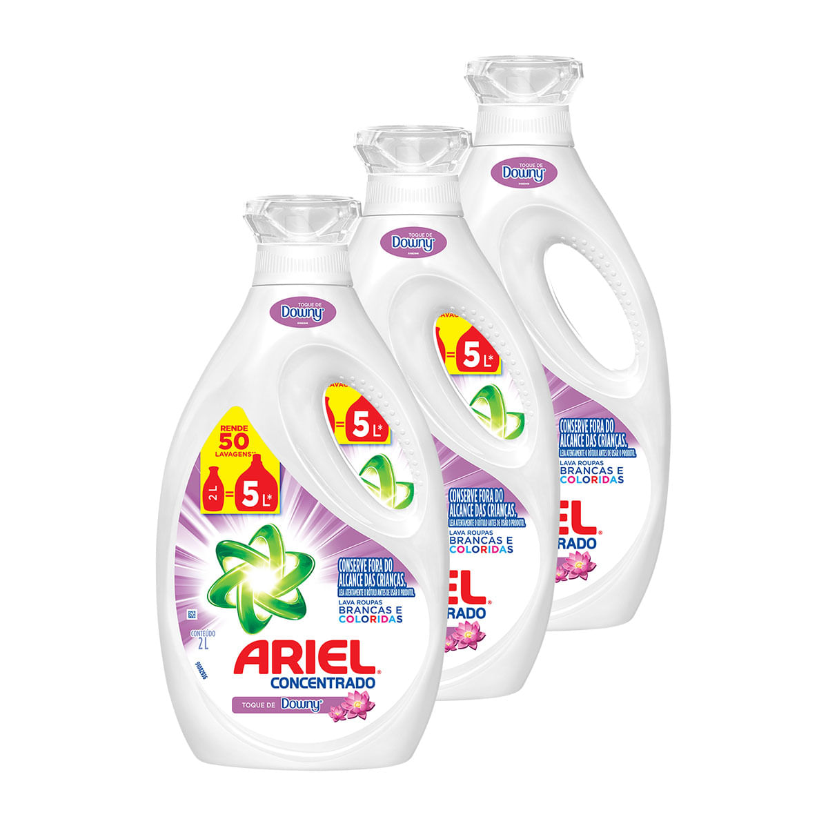 Sabao Liquido Ariel Concentrado Toque de Downy 2L - 3 Unidades