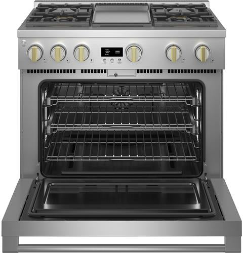 Monogram ZGP364NDTSS 36quot All Gas Professional Range with 4 Burners an