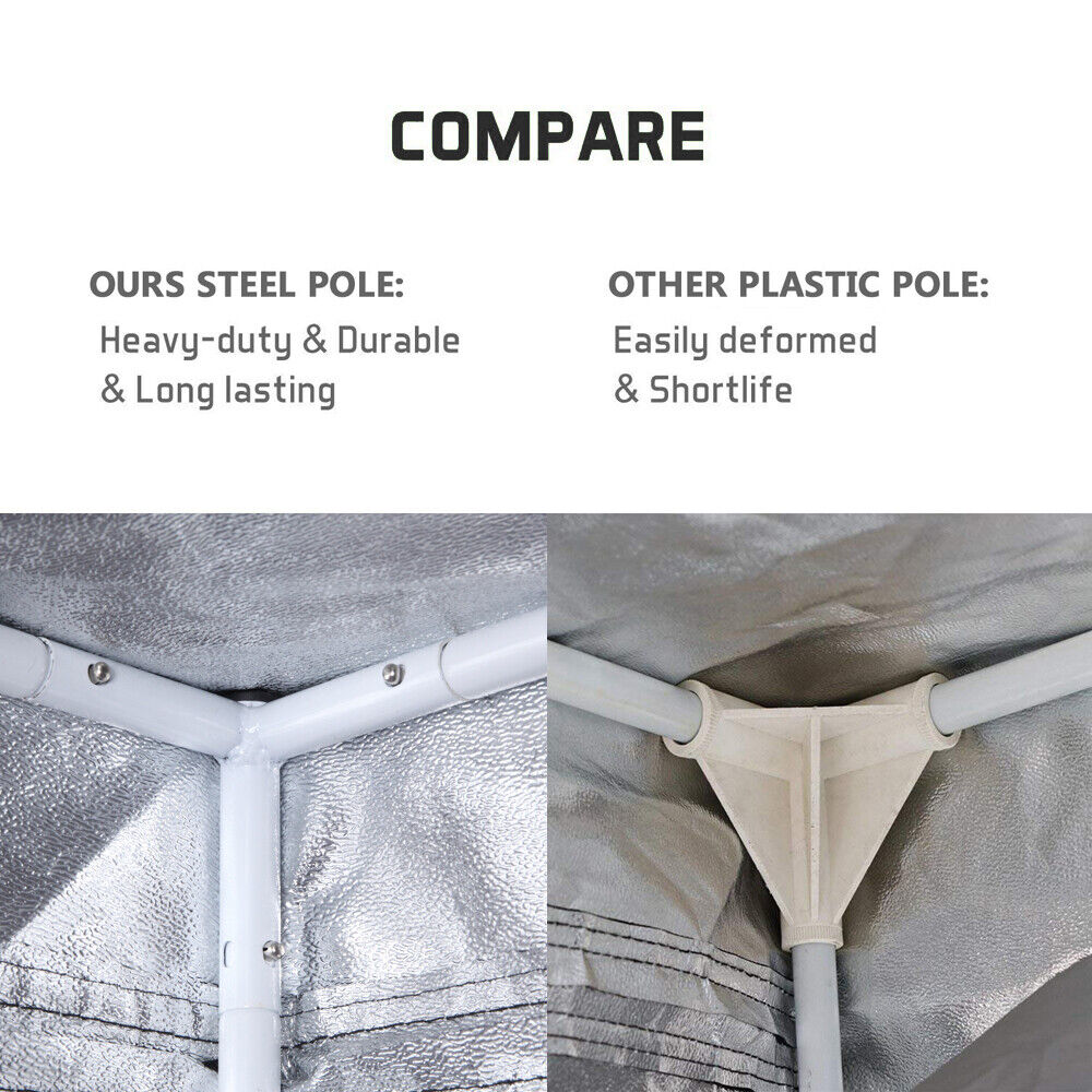 Grow Tent High Reflective Mylar with Observation Window and Floor Tray for Indoor Plant Growing 94.48