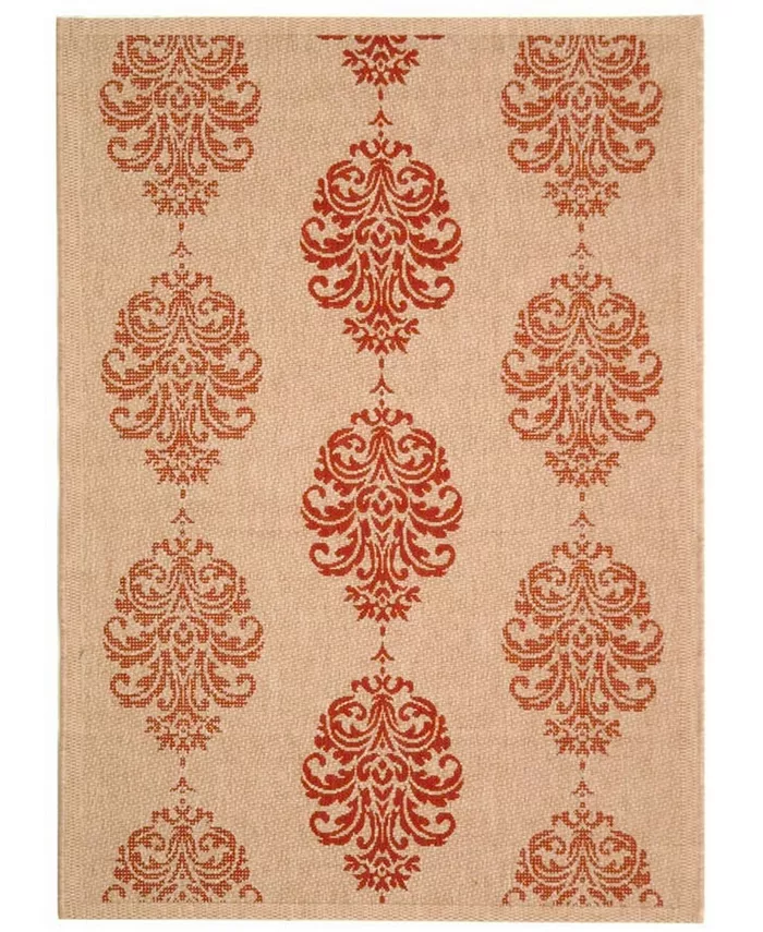 Safavieh Courtyard Natural and Red 2' x 3'7