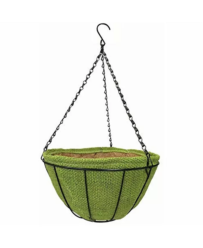 Gardener's Select GSALDJ214 Hanging Basket with Jute Coco Liner， 14