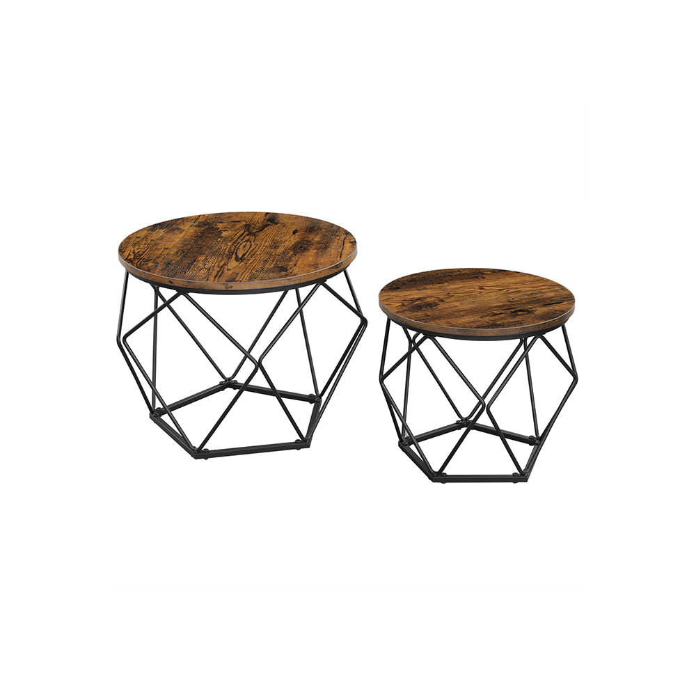 VASAGLE Set of 2 Small Coffee TableRustic