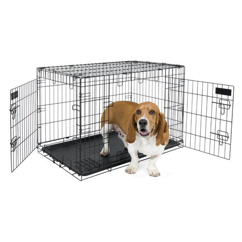 Petmate 2 Door Training Retreat Dog Kennel Hard-Sided Black 24 in - PDS-029695219528
