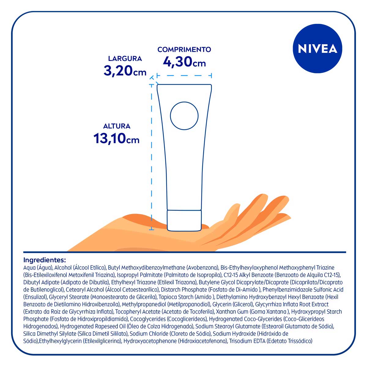 Protetor Solar  FPS 50 Facial Pele Sensivel Nivea Sun Beauty Expert 50 g