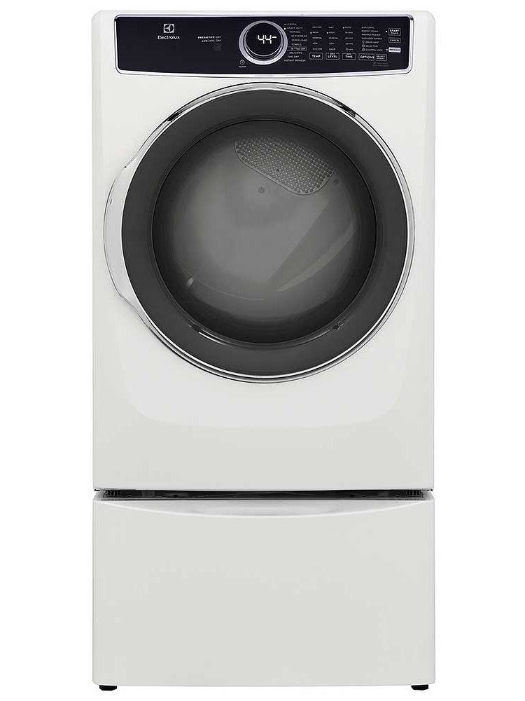 Electrolux 8 Cu. Ft. White Front Load Perfect Steam Gas Dryer With Predictive Dry And Instant Refresh