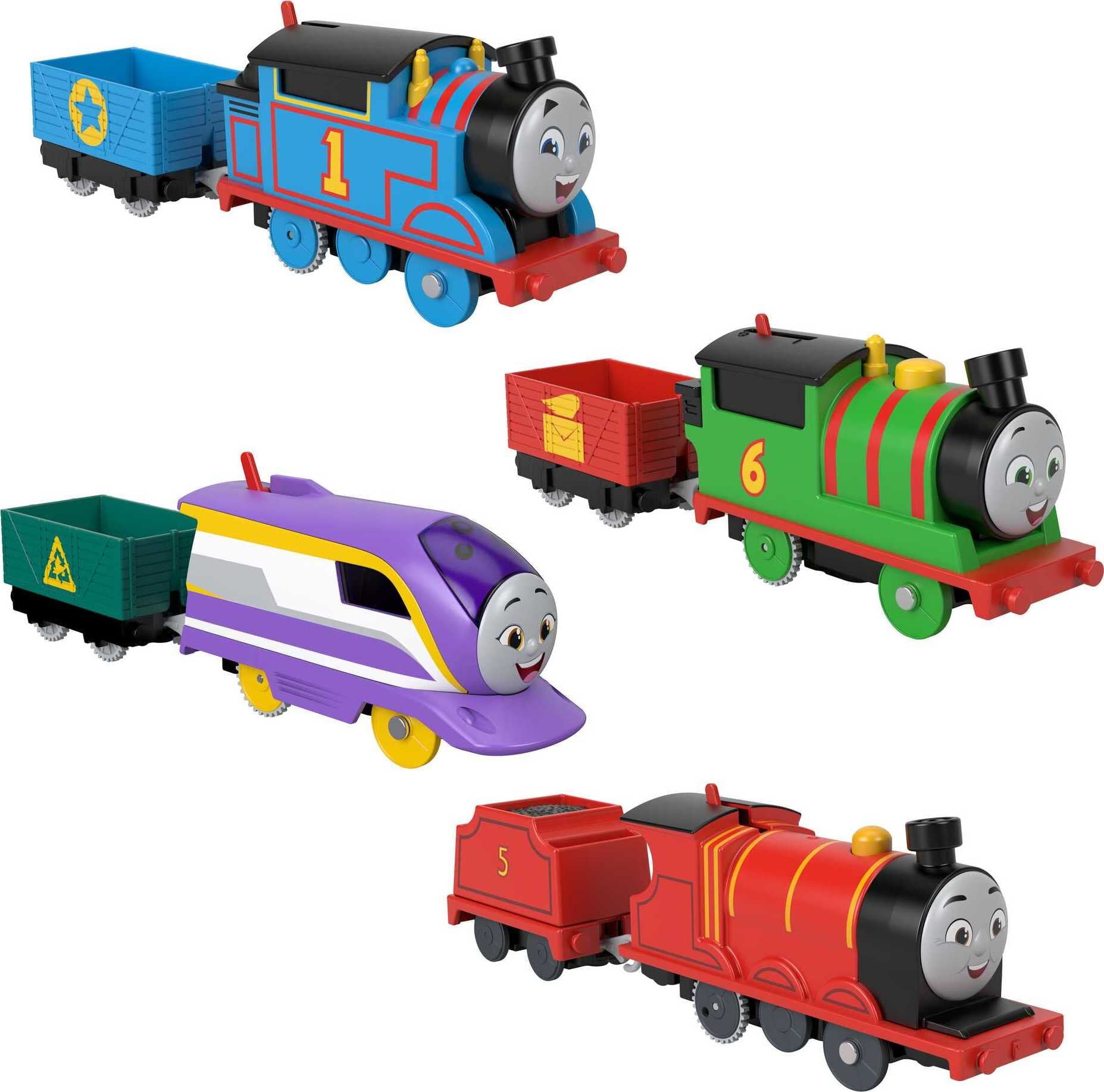 Thomas and Friends Thomas Percy Kana and James Engines Motorized Toy Trains， 4 Vehicles
