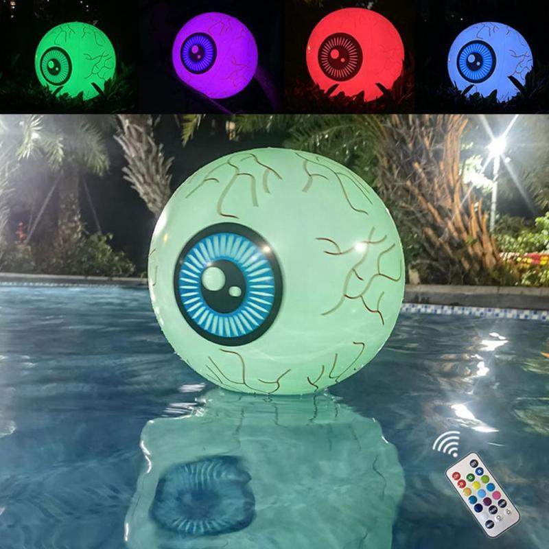 LED Glow Beach Ball Toy Beach Pool Party Halloween Decorations - Eyeball