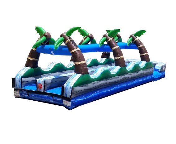 TentandTable Commercial Inflatable Slip n Slide， Tropical Marble Double Lane with Blower， 35'