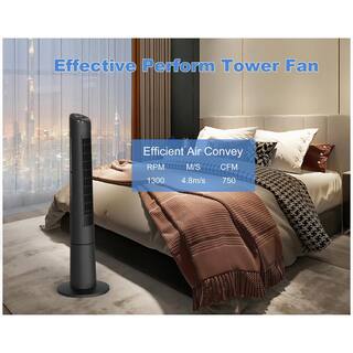 Hampton Bay 40 in. 3 Speed Remote Control Oscillating Tower Fan in Black TX-TF40BR