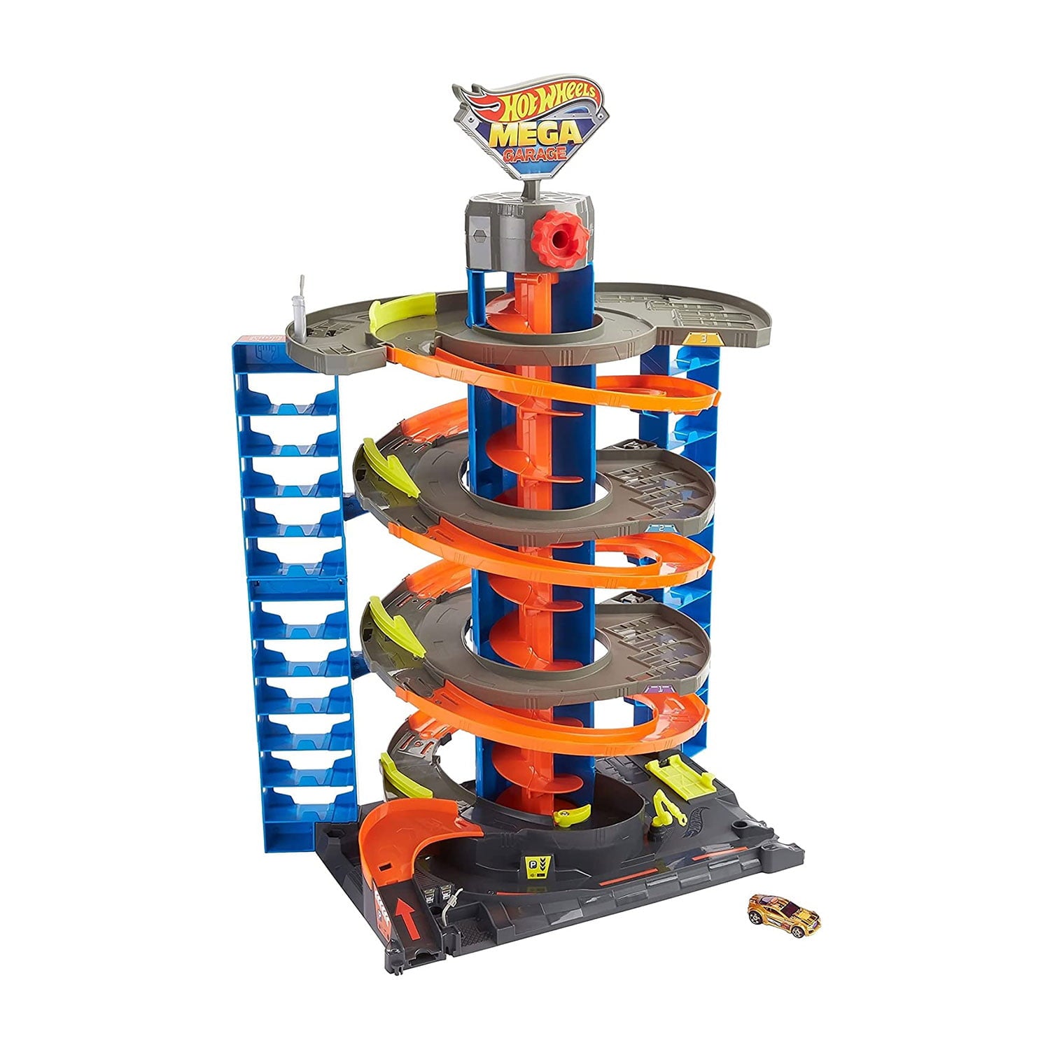 Hot Wheels City Mega Garage Playset with Storage for Over 60 Cars， Ages 4+