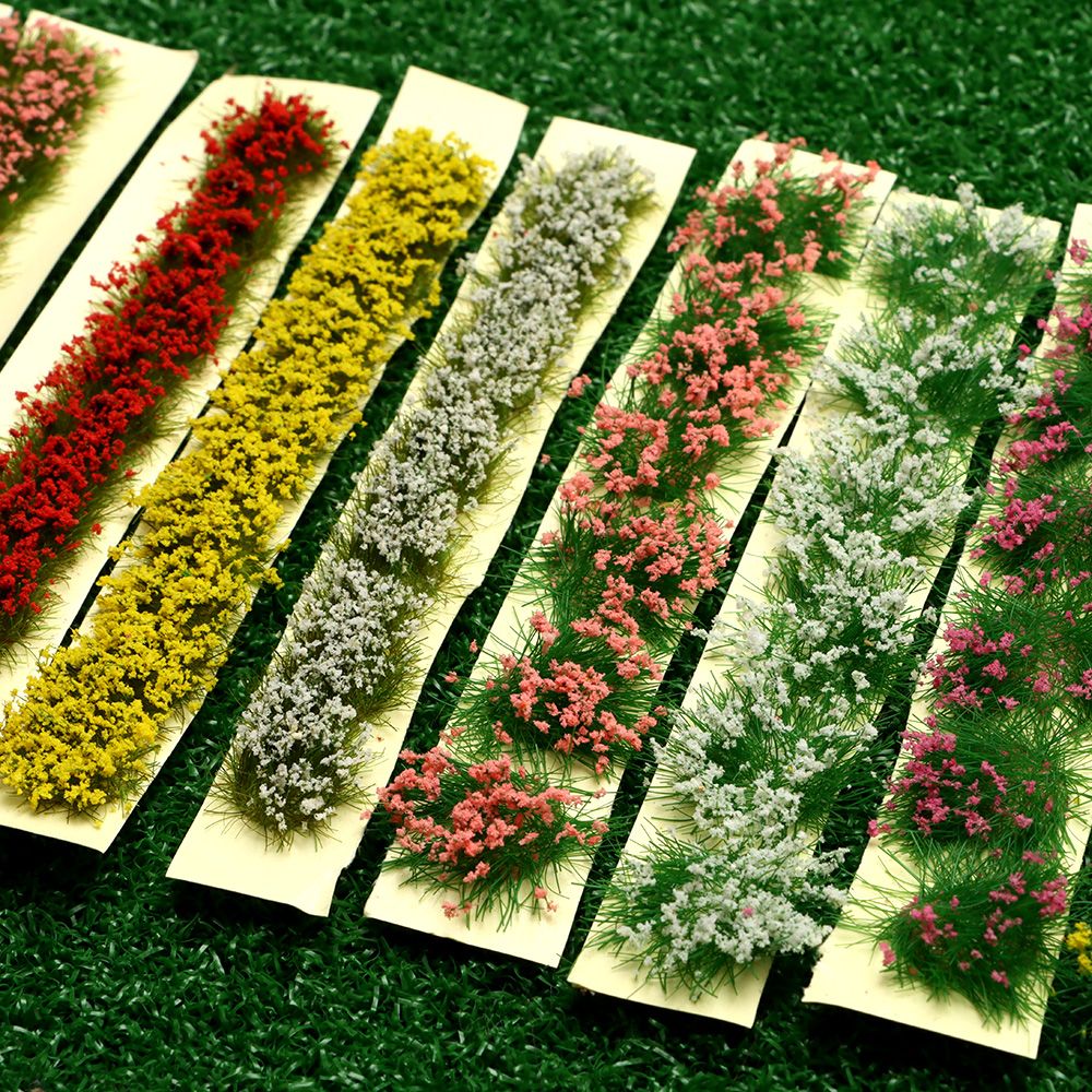 Durable Sand Table DIY Static Scenery Model Grass Tufts Flower Cluster Miniature Garden Decor Landscape Wargame 1