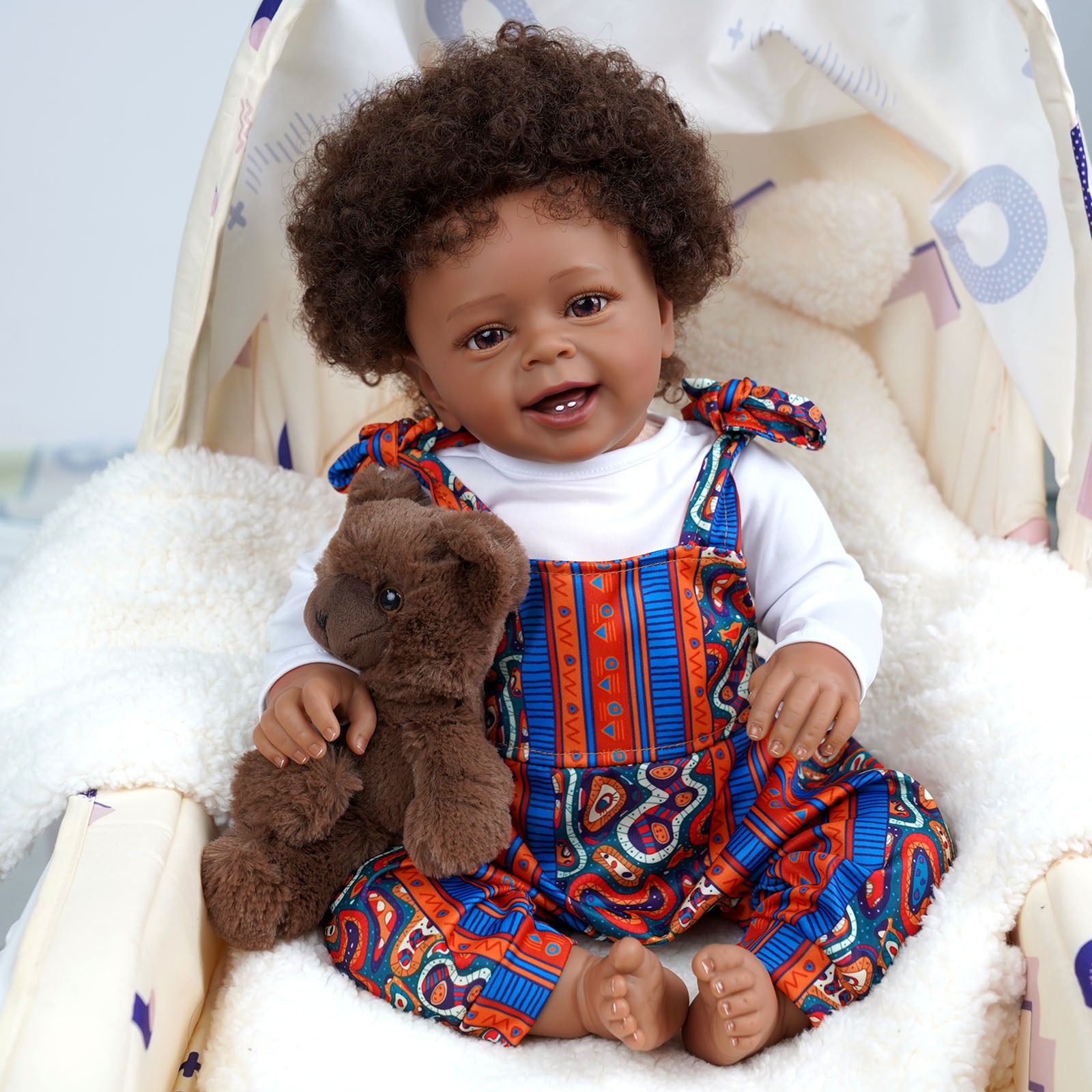 JIZHI Reborn Baby Dolls African American Realistic Baby Dolls Handmade Soft Vinyl Dolls for Kids Age 3+